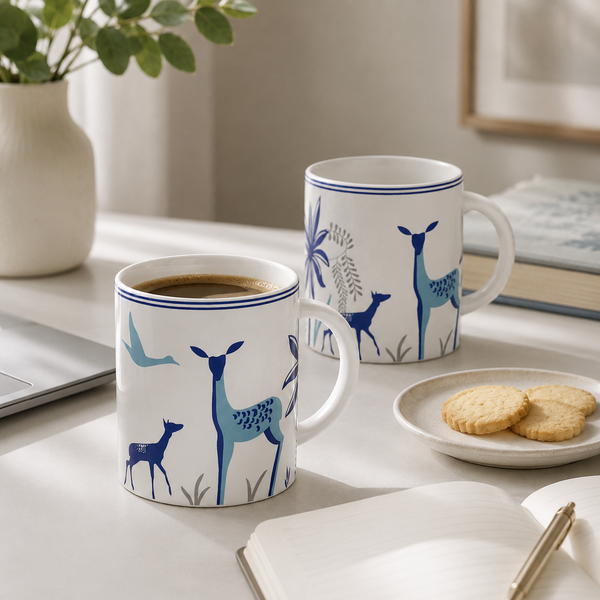 Stag Blue Coffee Mug Set (Set of 6)