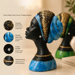 Regal Noir & Gold Sculptural Bust Duo