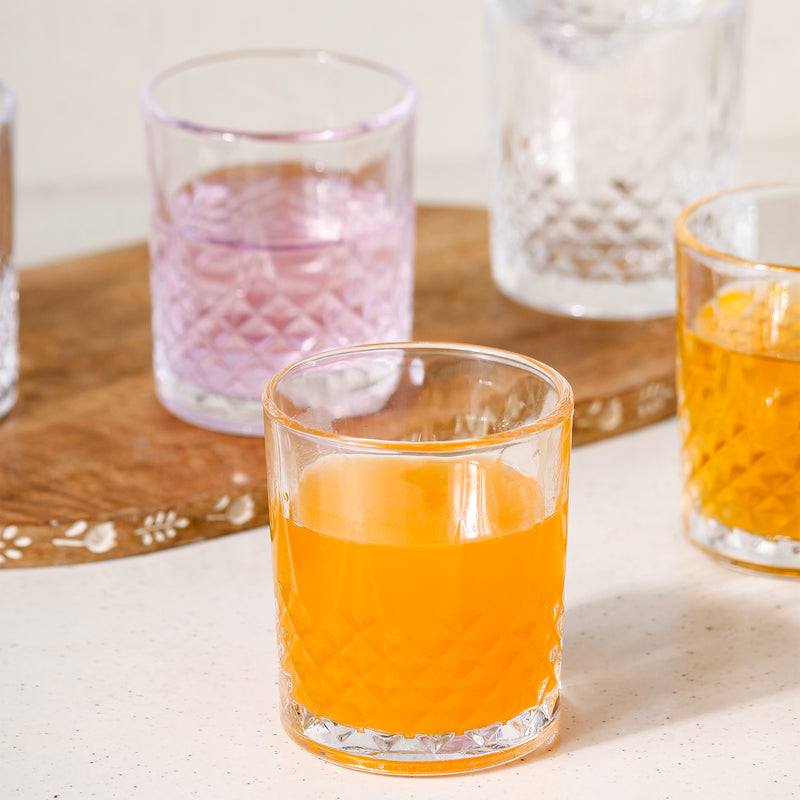 Hobnail Drinking Glasses Set of 6, 210 ML