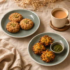 Organic Green Ceramic Quarter Plates - Set of 4
