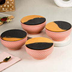 Pink Star Ceramic Bowl Set – 580ML