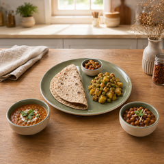 Organic Green Ceramic Dinnerware Set - 8 Pieces