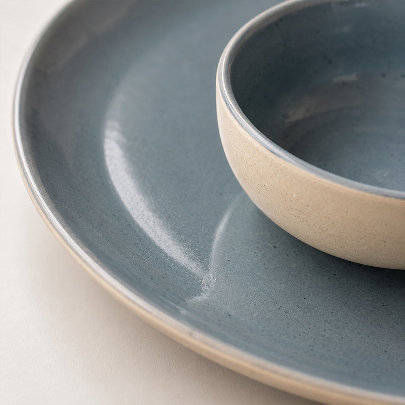 Organic Grey Ceramic Dinnerware Set - 12 Pieces