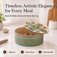 Mughal Heritage Wooden Casserole with Lid - 1800 ml