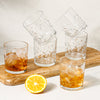 Leaf Transparent Drinking Glasses Set of 6, 350 ML