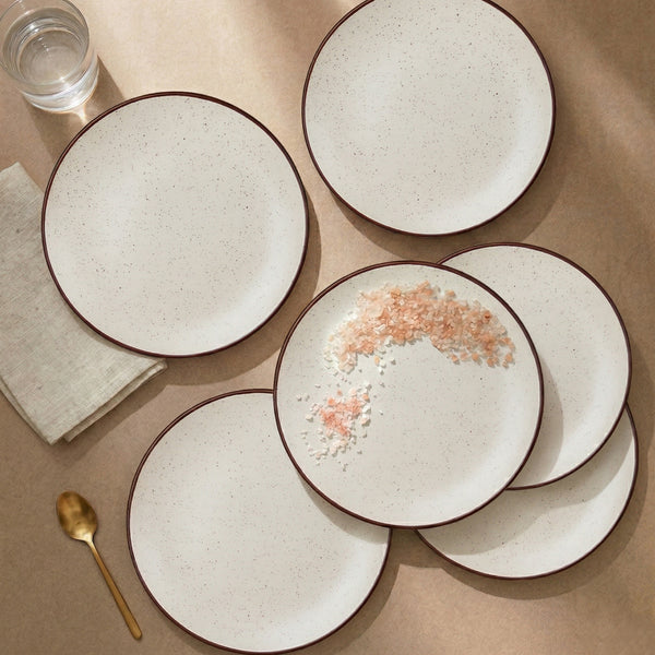 Creme Matte Ceramic Dinner Plates Set of 6
