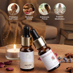 Sandal & Rose Aroma Diffuser Oil Set (10ml Each) – Woody & Floral Luxury Duo
