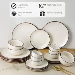 Creme Matte 30-Piece Ceramic Dinner Set For 6