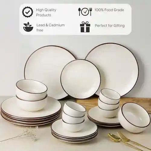 Creme Matte 30-Piece Ceramic Dinner Set For 6