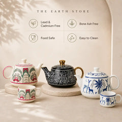 Cream Coffee Mug Set of 6 with Cherry Ceramic Bowl Set of 2