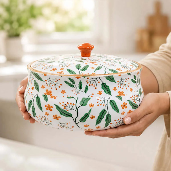 Floriva Mango Wood Roti Casserole with Lid | Handcrafted Chapati Box | 1800ML