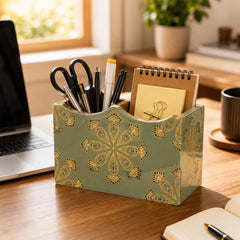 Emerald Heritage Wooden 2-Section Cutlery Holder