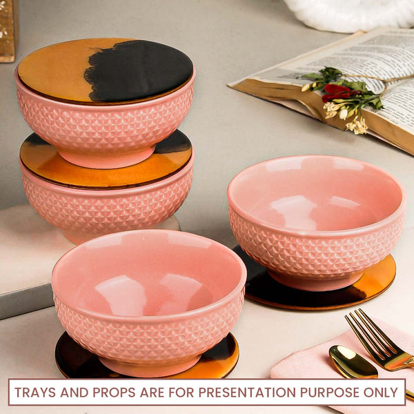 Pink Star Ceramic Bowl Set – 580ML
