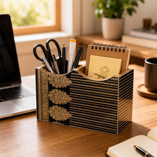 Royal Heritage Wooden 2-Section Cutlery Holder