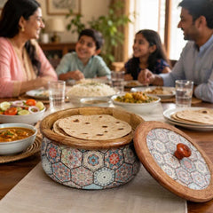 Medina Mango Wood Roti Casserole with Lid | 1600ML