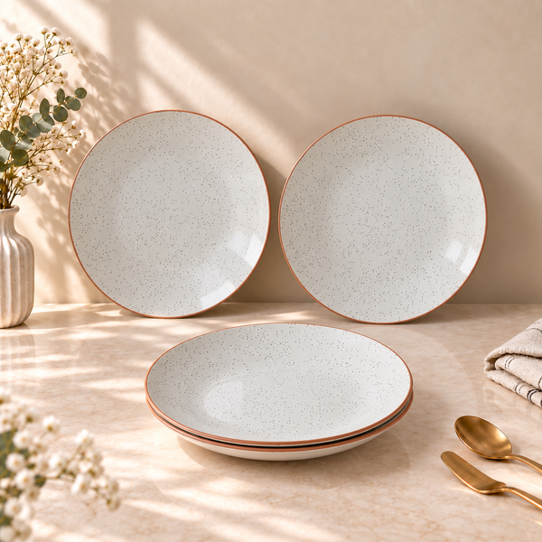 Creme Matte Ceramic Dinner Plates Set of 4