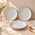 Creme Matte Ceramic Dinner Plates Set of 4