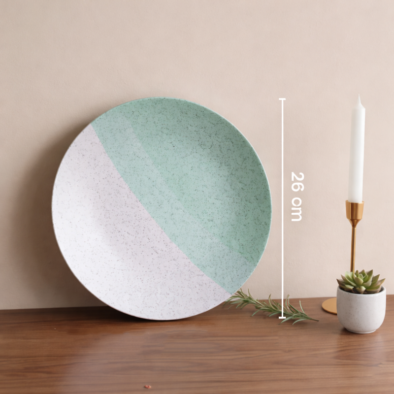 Tritone Green Matte Ceramic Set of 2 Dinner Plates