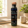 Warli Art Copper Water Bottle | Handcrafted Tribal Design | 900ml