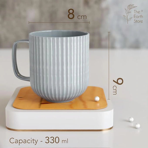 Pastel Fringe Grey Ceramic Coffee & Milk Mugs Set of 6
