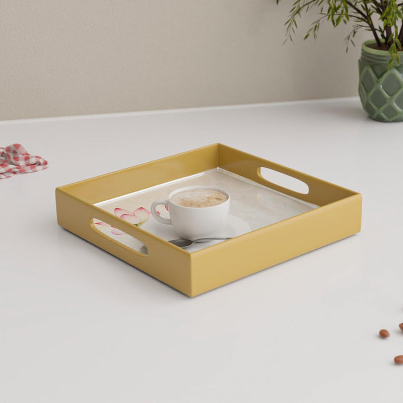 Lotus Wooden Serving Tray Set of 2