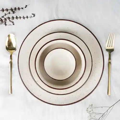 Creme Matte 30-Piece Ceramic Dinner Set For 6