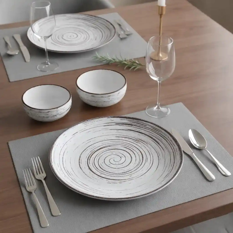 Brown Spiral Dinner Set of 2