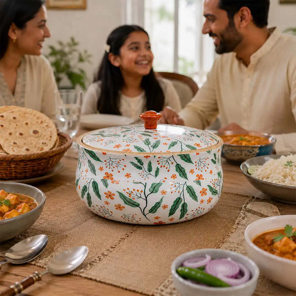 Floriva Mango Wood Roti Casserole with Lid | Handcrafted Chapati Box | 1800ML