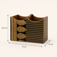 Royal Heritage Wooden 2-Section Cutlery Holder
