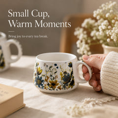 Botanical Meadow Ceramic Tea Set – 1000ML Teapot & 6 Cups