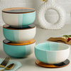Green Matte Ceramic Bowl Set of 4 – 500ML with Lid