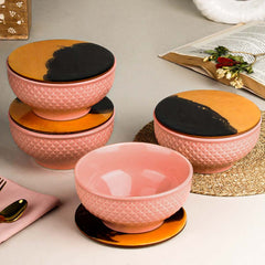 Pink Star Ceramic Bowl Set – 580ML