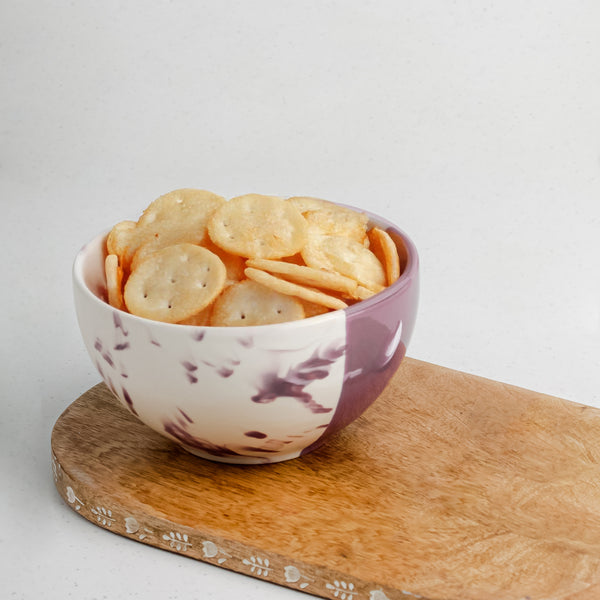 Dual Tone Magenta Italian Ceramic Bowl Set of 4 – 580ML