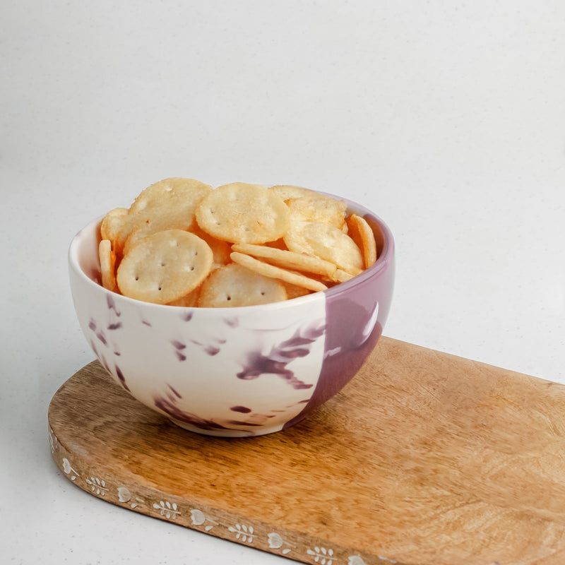 Dual Tone Magenta Italian Ceramic Bowl Set of 4 – 580ML