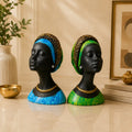 Regal Noir & Gold Sculptural Bust Duo