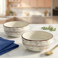 Brown Spiral Ceramic Snack Bowl Set Of 2