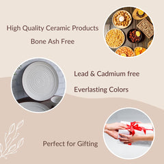 Spiral White Ceramic Dinner Set 8 Piece for Family of 4