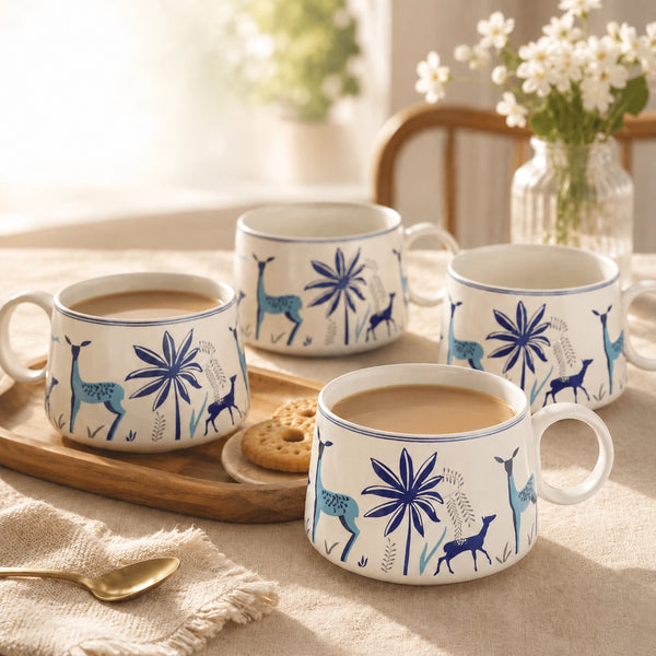 Stag Blue Tea Cups (Set of 6)