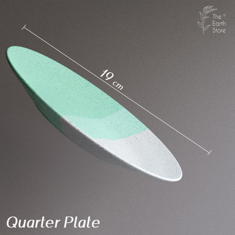 TT Green Matte Ceramic Dinner Set 12 Piece for Family of 4