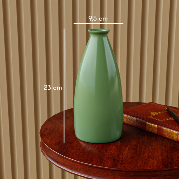 Green Bottle 9 Ceramic Vase - The Earth Store - Planter