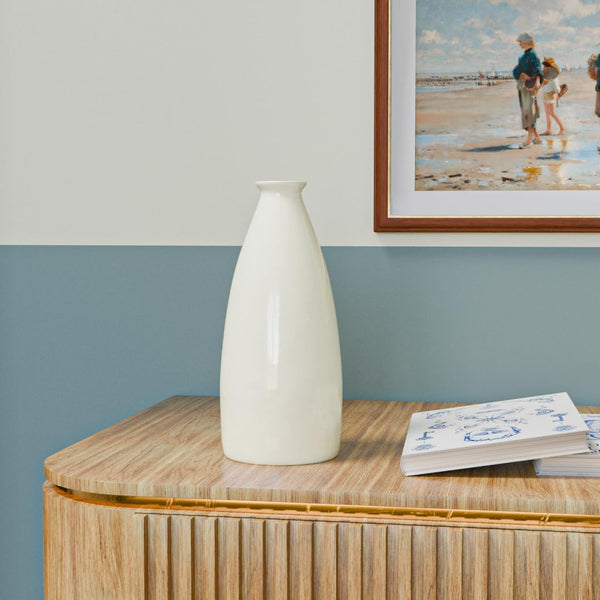 White Bottle Ceramic Flower Vase - The Earth Store - Vase