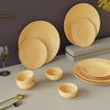 Mustard Marble Ceramic Dinner Set 12 Piece for Family of 4