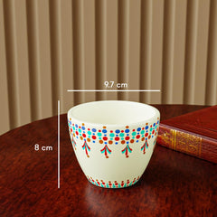 White Tribal Dotted Ceramic Clay Pots - The Earth Store - Planter