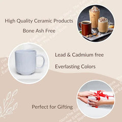 Pastel Fringe Grey Ceramic Coffee & Milk Mugs Set of 6