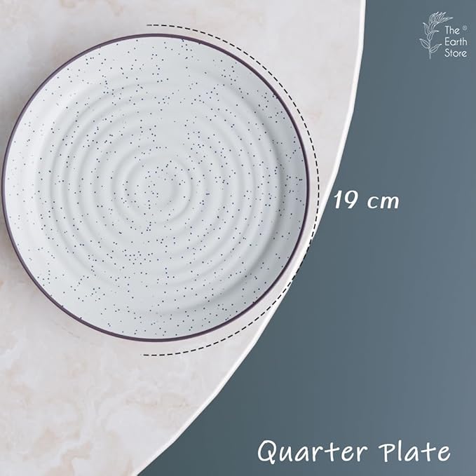Spiral White Ceramic Quarter Plates Set of 4 – Versatile Snack Plates