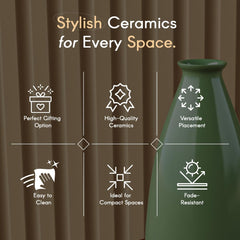 Green Bottle 9 Ceramic Vase - The Earth Store - Planter