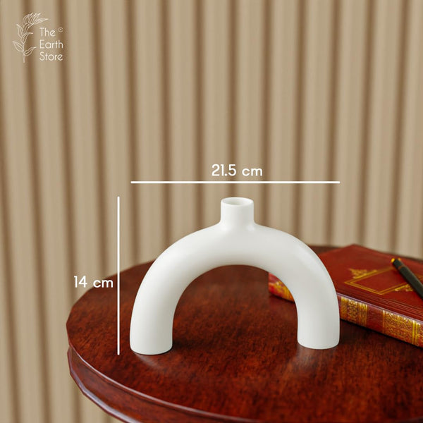 White Semi Vase - The Earth Store - Vase