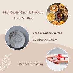 Brown Spiral Ceramic Dinner Set 12 Piece for Family of 6