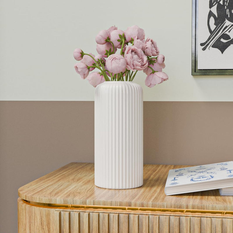 White Fringe Ceramic Vase - The Earth Store - Vase