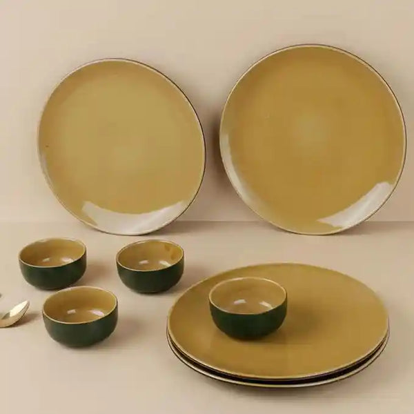 Mustard Novelle 8-Piece Ceramic Dinner Set For 4